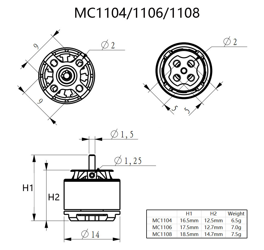 AEORC MC1104 3550KV Micro Brus - Brushless Motor Thrust Test Stand recension och pris